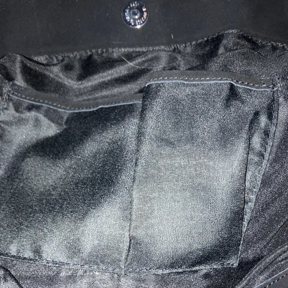 Steve Madden Black Tote with Silver Sparkle Stripe and‎ Tan Handles